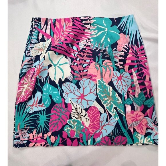 TALBOTS Jungle Botanical Stretch Cotton Canvas Skirt ~ 6P - Picture 5 of 7